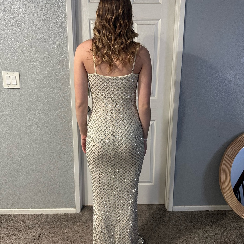 Elegant Silver Sequin Dress